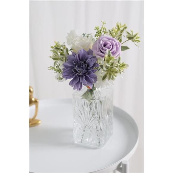 Artificial Flowers Combo Box Set Gradient Color Flower Leaf w/ Stems DIY Wedding - Picture 2 of 6